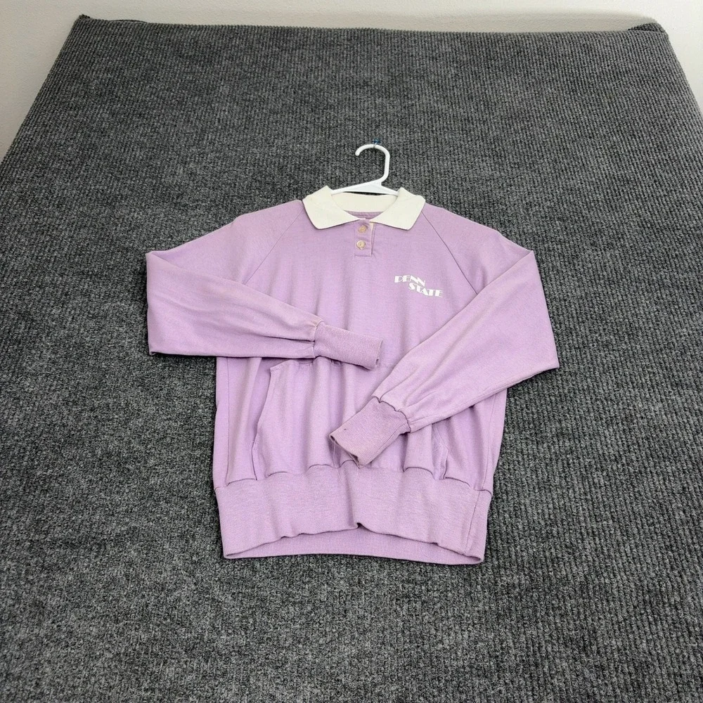 Vintage Penn State‎ Medallion Sweatshirt Women S Purple Collared Preppy Casual